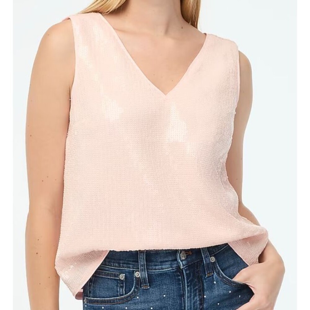J. Crew Opaque Sequin Shell - Light Pink - XL - NEW